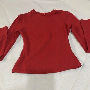 Red Long Sleeve Top